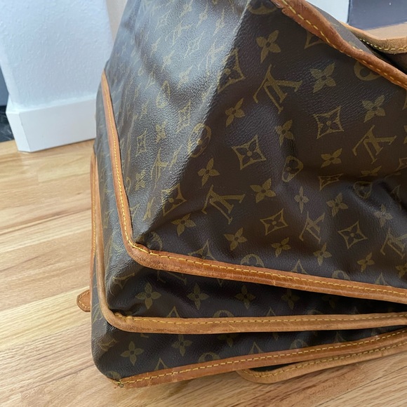 Auth Louis Vuitton Kleber Travel Bag in Monogram w/Vachetta Leather 1989 France - Picture 7 of 15